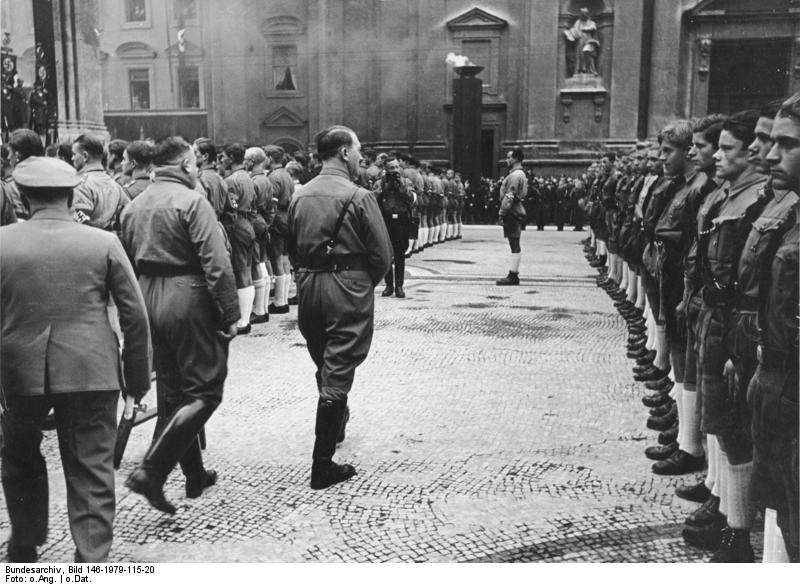 Inclusion of the 18-year-old Hitler Youth in the NSDAP during the eleventh anniversary of Hitler’s putsch in Munich